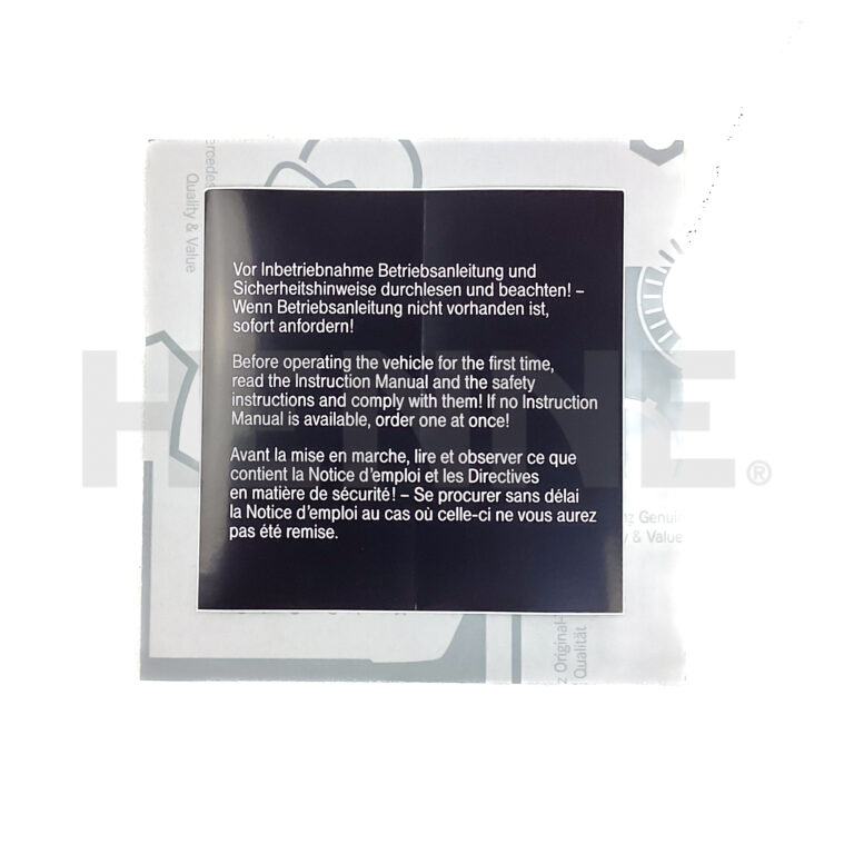Hinweisschild - Aufkleber Inbetriebnahme
