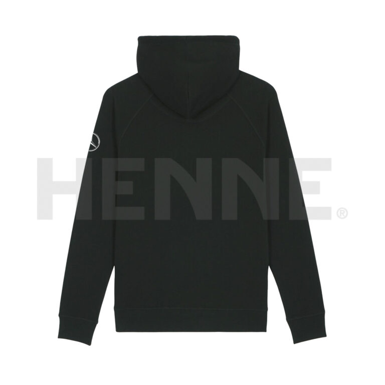 Mercedes-Benz Schwarzer Kapuzenpullover aus gekämmter Baumwolle MBT0006 – Bild 2