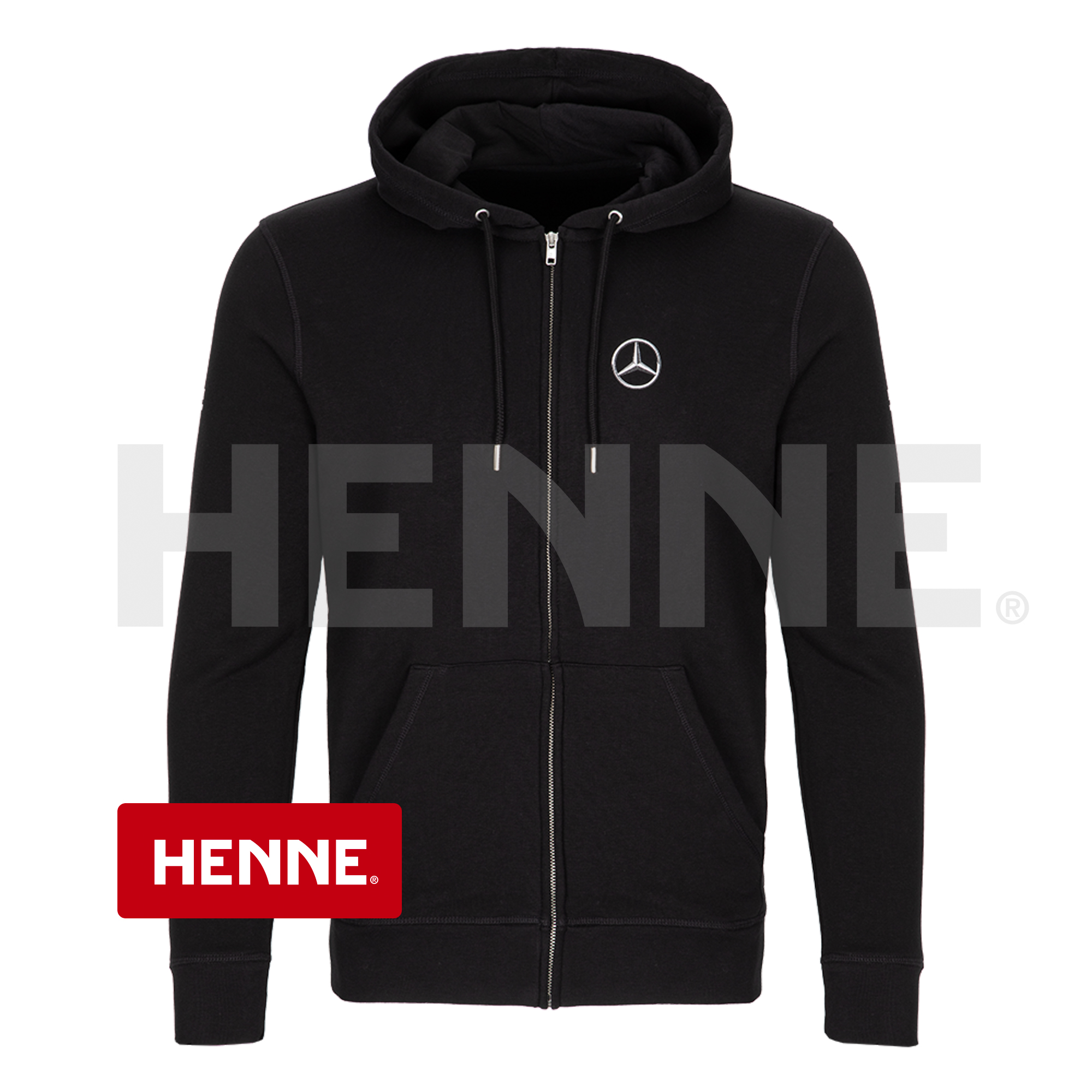 Mercedes-Benz Schwarzer Kapuzenpullover mit Reißverschluss MBT0099