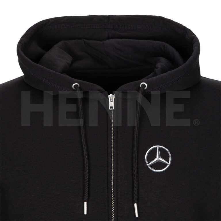 Mercedes-Benz Schwarzer Kapuzenpullover mit Reißverschluss MBT0099 – Bild 2