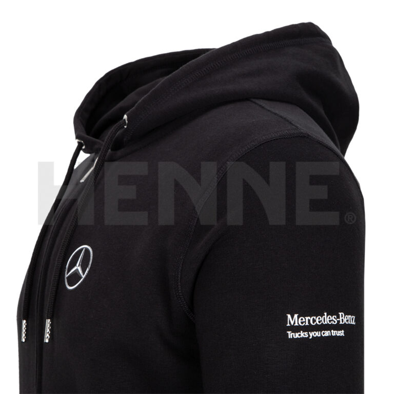 Mercedes-Benz Schwarzer Kapuzenpullover mit Reißverschluss MBT0099 – Bild 3